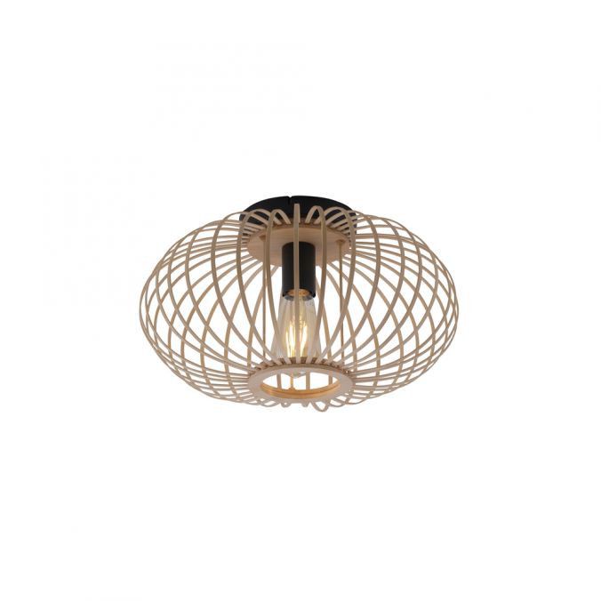 Lampa sufitowa wisząca Leuchten Direkt Racoon 4342 drewno naturalno-czarna boho 1xE27 x 40W 1 szt.