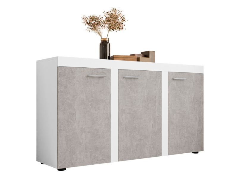 Komoda MIRJAN 24 Rumba 3F biały + beton jasny 1 szt.