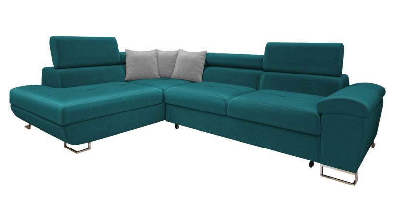 Narożnik z funkcją spania MIRJAN 24 Cotere lewy ciemnoszmaragdowy/gołębi szary 1 szt.