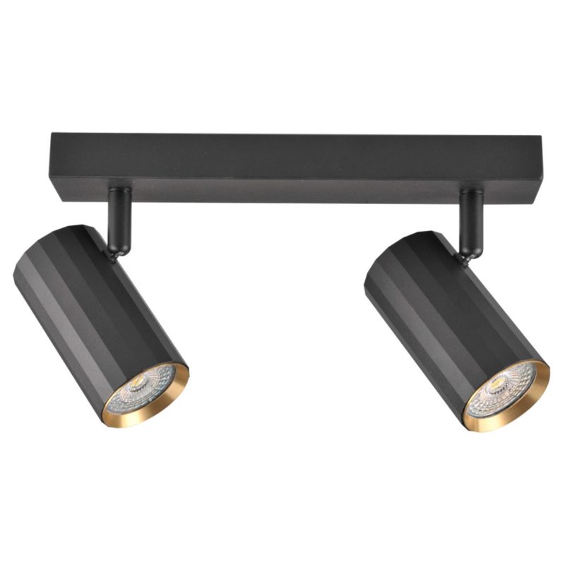Kinkiet ścienny Polux Nicea czarno-złoty 2 x GU10 x 10W IP20 wym: 10 x 5,5 cm - 1 szt.