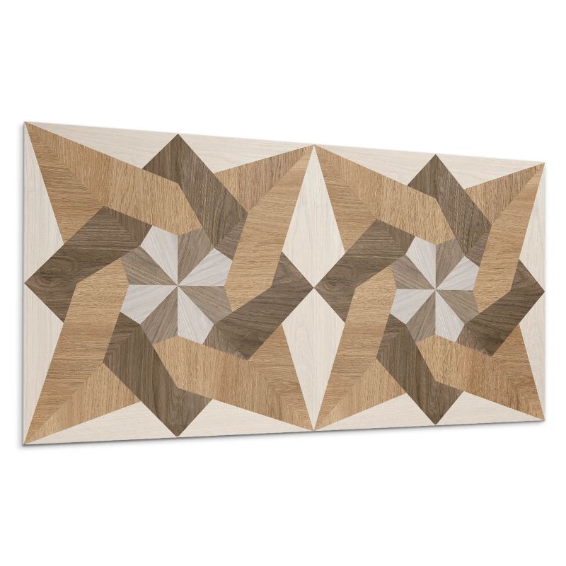 Kafelki samoprzylepne Wallfluent 60x30 cm Wielokątowy wzór drewnianej mozaiki 6 szt.
