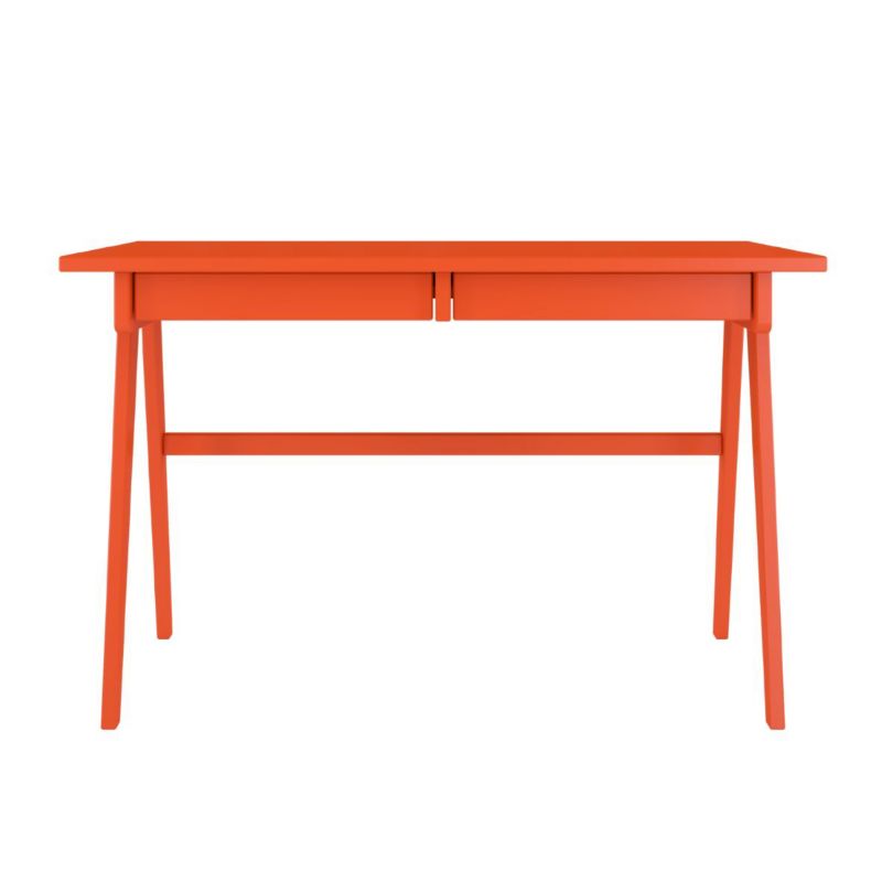 Drewniane biurko z szufladami Visby EDDA pomarańczowy 1 szt.
