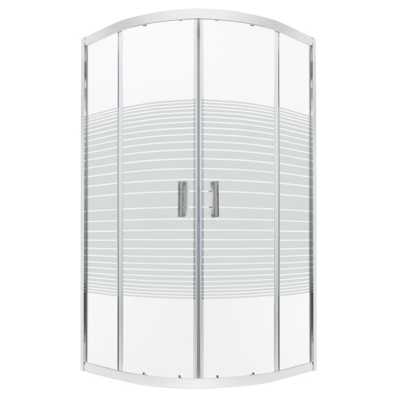 Kabina prysznicowa 80x80 półokrągła przesuwna z pasami WELES SEVANTE chrom 1 szt.