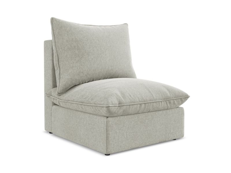 Moduł LaMiaSofa RAVENNA z tkaniny welwetowej 75x90 cm jasny szary 1 szt.