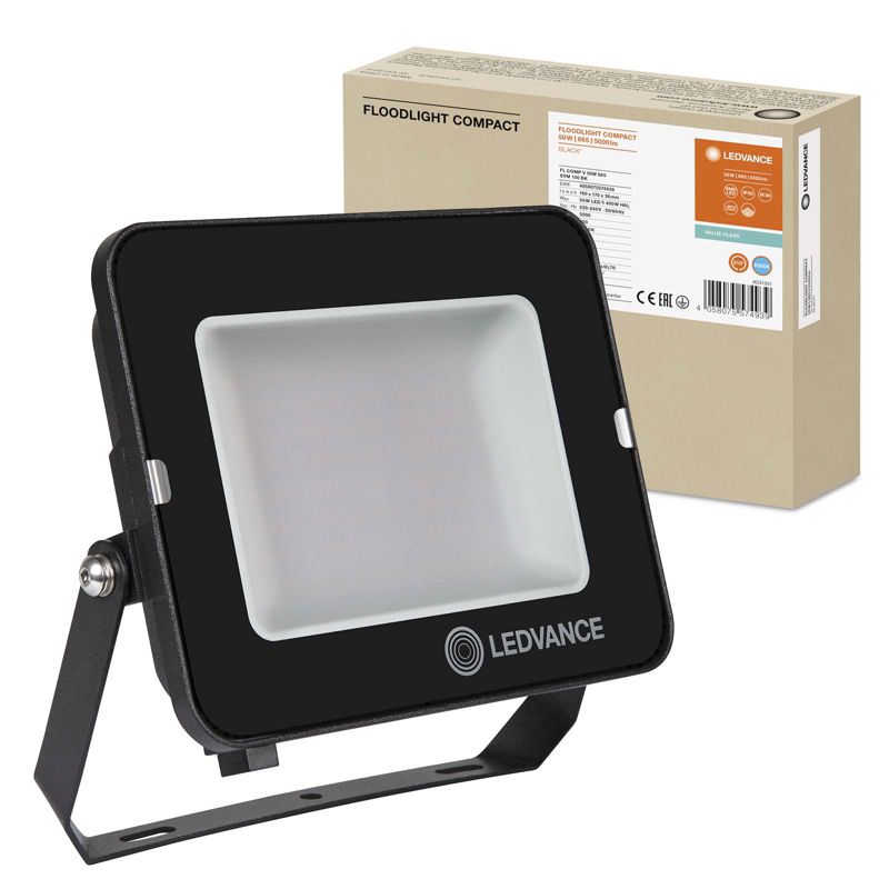 Naświetlacz LED Ledvance Reflektor Zewnętrzny Lampa 50W 5000lm 6500K IP65 Czarny 1 szt.