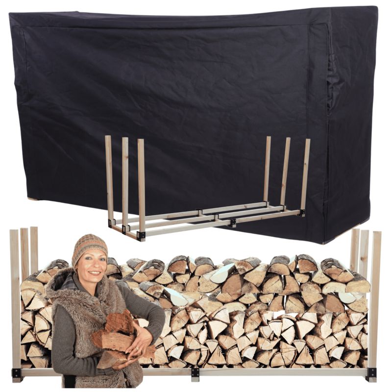 Stojak na drewno kominkowe MODO24 wiata z pokrowcem drewutnia 2,4 m3 1 szt.