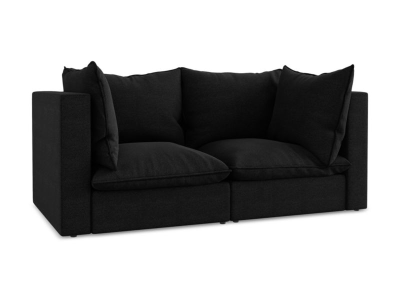 Modułowa sofa 2-osobowa LaMiaSofa RAVENNA z tkaniny bouclé 180x90 cm czarny 1 szt.