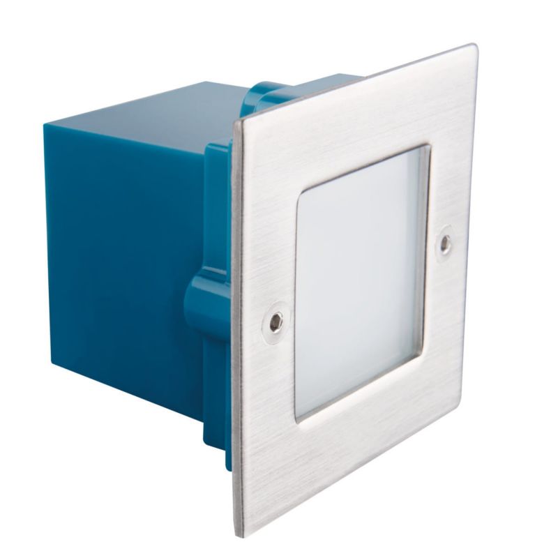 Oprawa zewnętrzna wpuszczana Kanlux Taxi chromowana biała LED 0.6W 10lm IP54 wym: 7 x 7 x 5 cm - 1 szt.