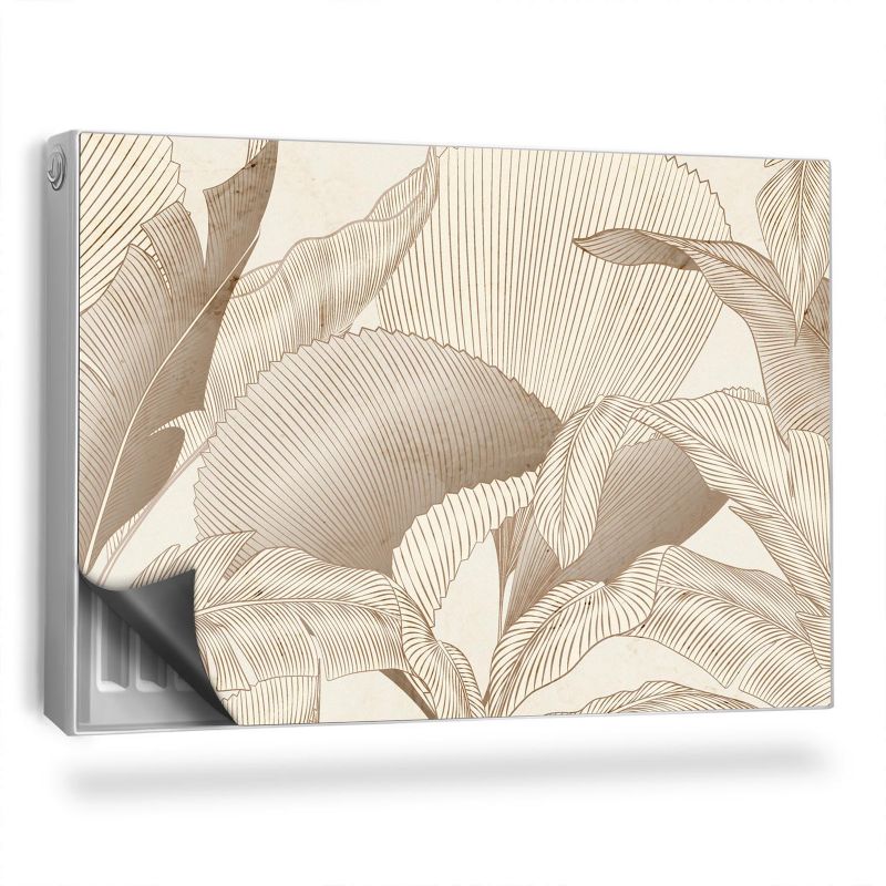 Dekoracyjna osłona mata na kaloryfer Wallfluent 90x60 cm Linearne wzory liści 1 szt.