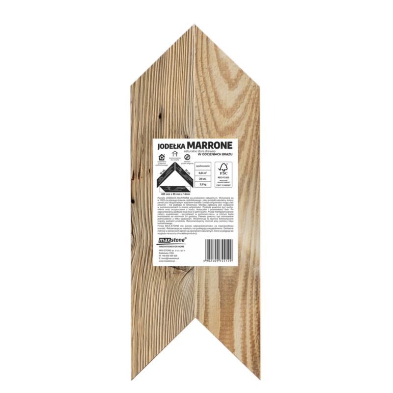 Panel ścienny Max-Stone drewniany Jodełka Marrone 0,54 m2 - 20 szt.