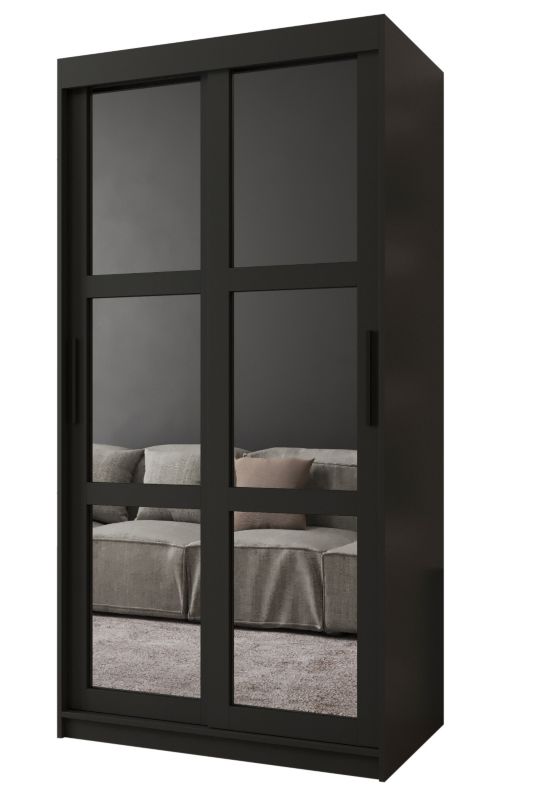 Szafa przesuwna Garderoba Abiks MIROR 100 czarny 1 szt.