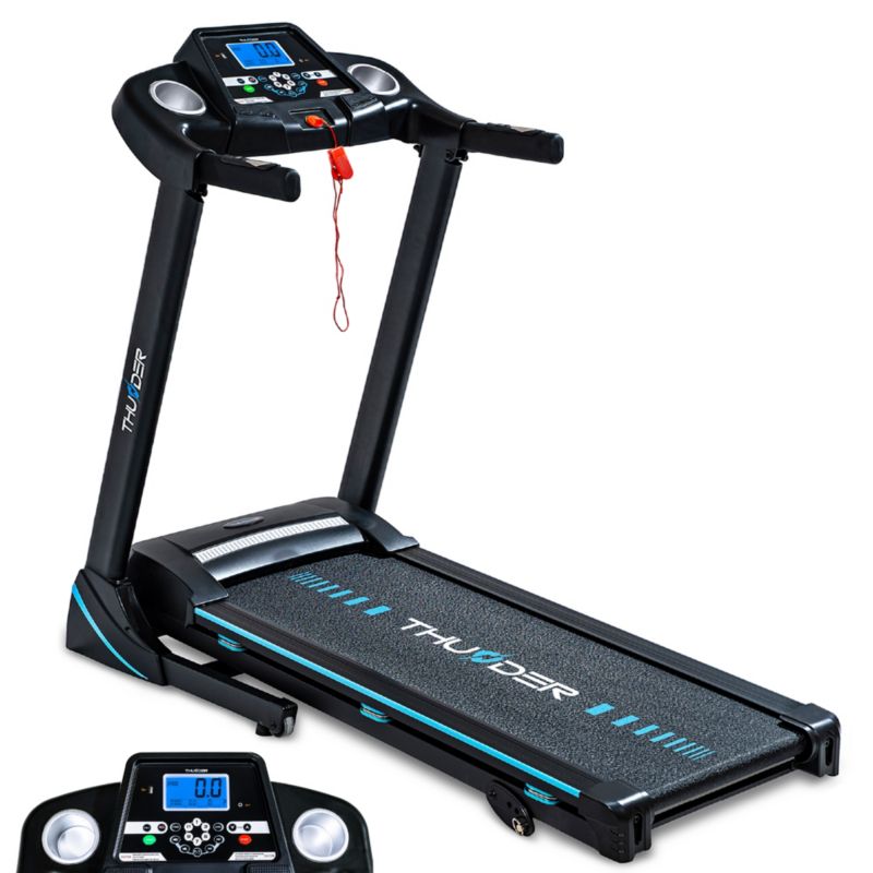 Bieżnia elektryczna THUNDER ICON-BLACK 17 km/h 140 kg aplikacja składana 12 programów Bluetooth LCD 5" 1szt.