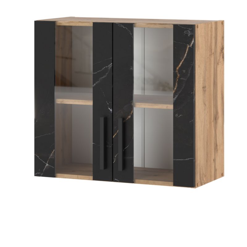 Szafka Kuchenna Hurtownia-Mebli Wisząca Blanka górna W80 Witryna 80cm Dąb Wotan San Sebastian 80x30x60 cm 1szt.