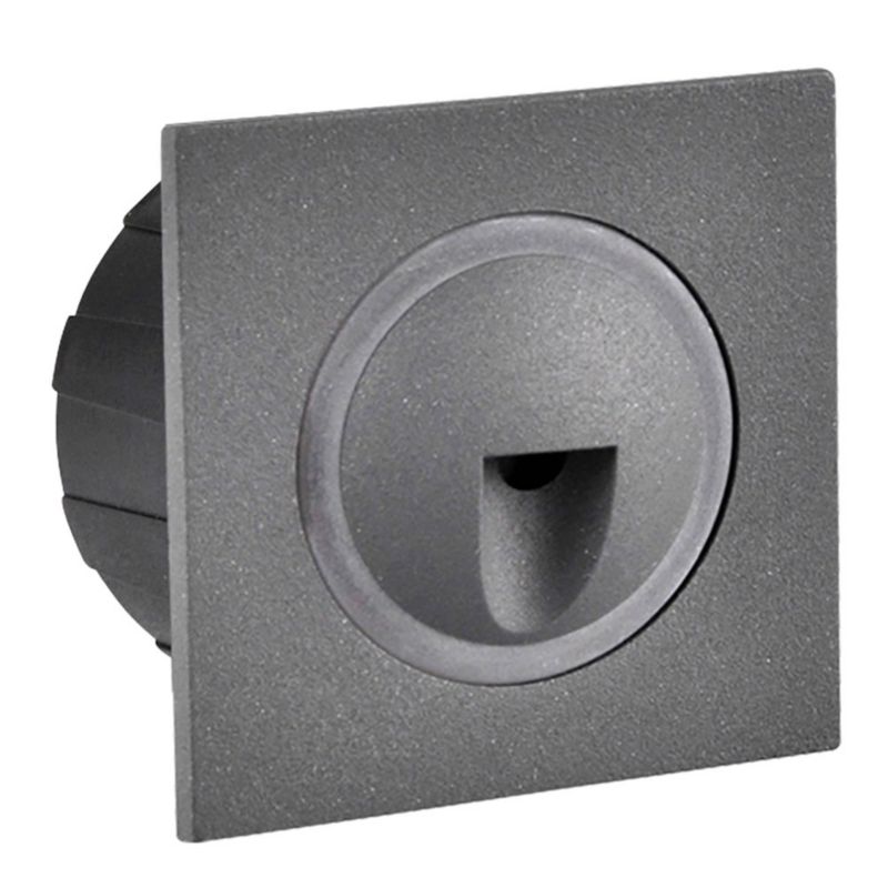 Oświetlenie schodowe LED Polux Q3 20 lm 3 W 4000 K IP44 podtynkowe kwadratowe grafitowe