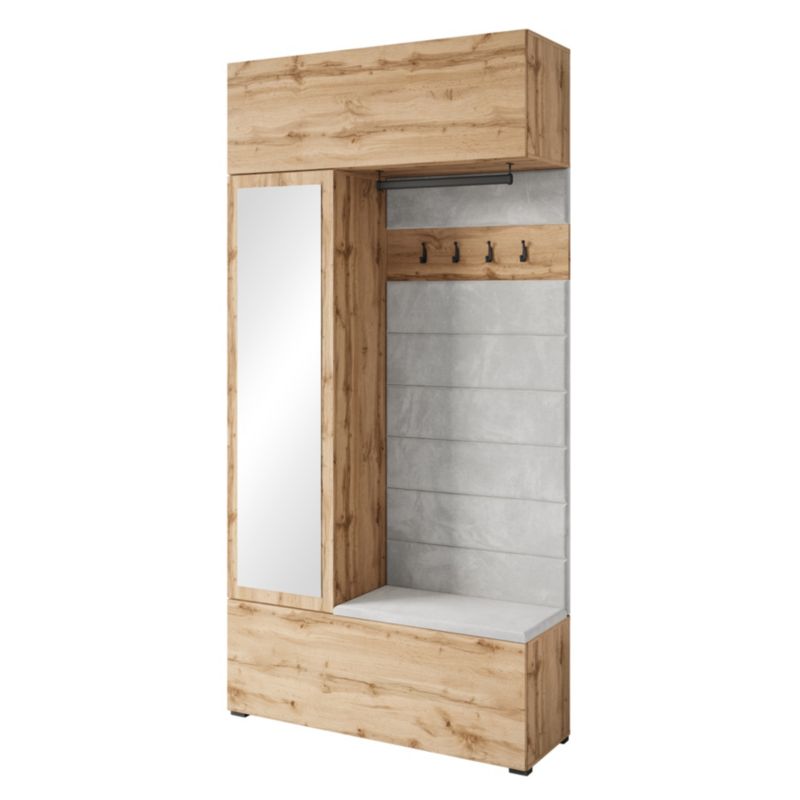 Garderoba MINIO go for it TOKAT 115 x 231,9 x 37,5 cm dąb wotan z szarymi panelami 1 szt.