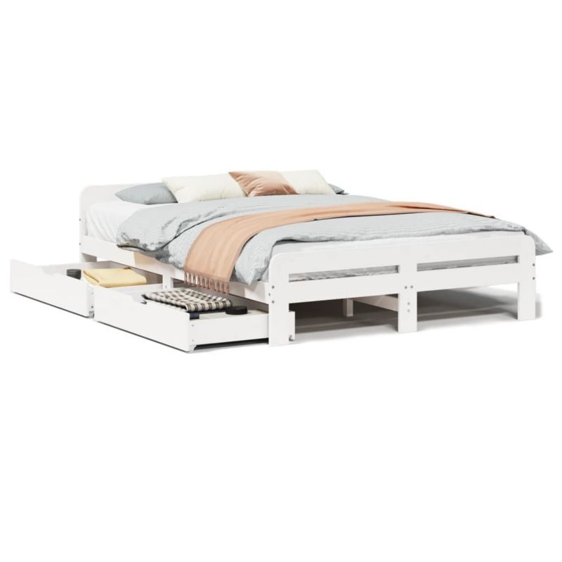 Łóżko drewniane WaszeMeble 160x200 cm biała WM-3309033 1 szt.