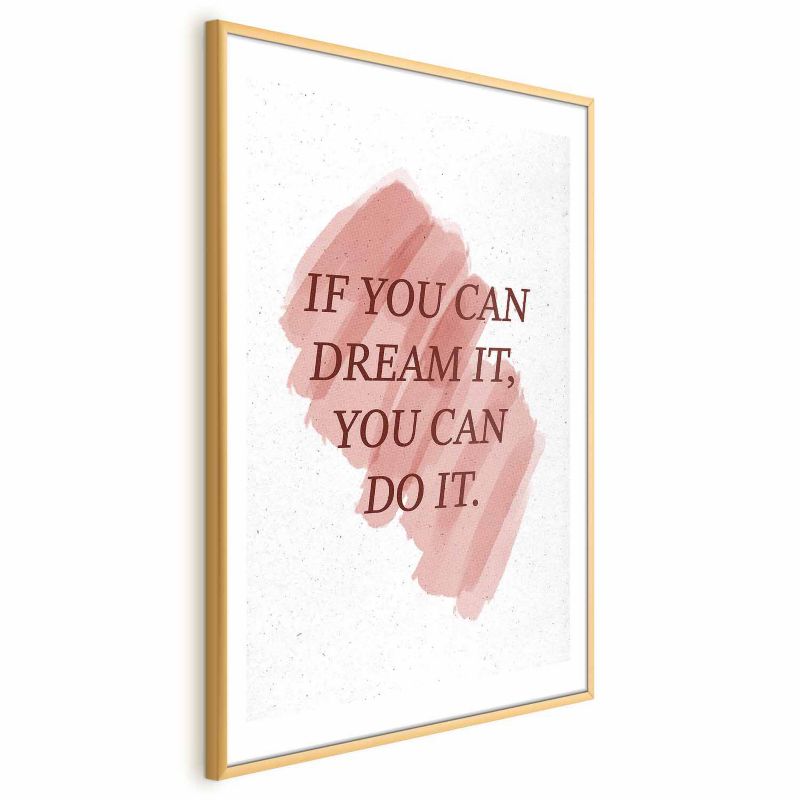Plakat Artgeist You Can Do It 21x30 cm z ramą złotą z marginesem 1 szt