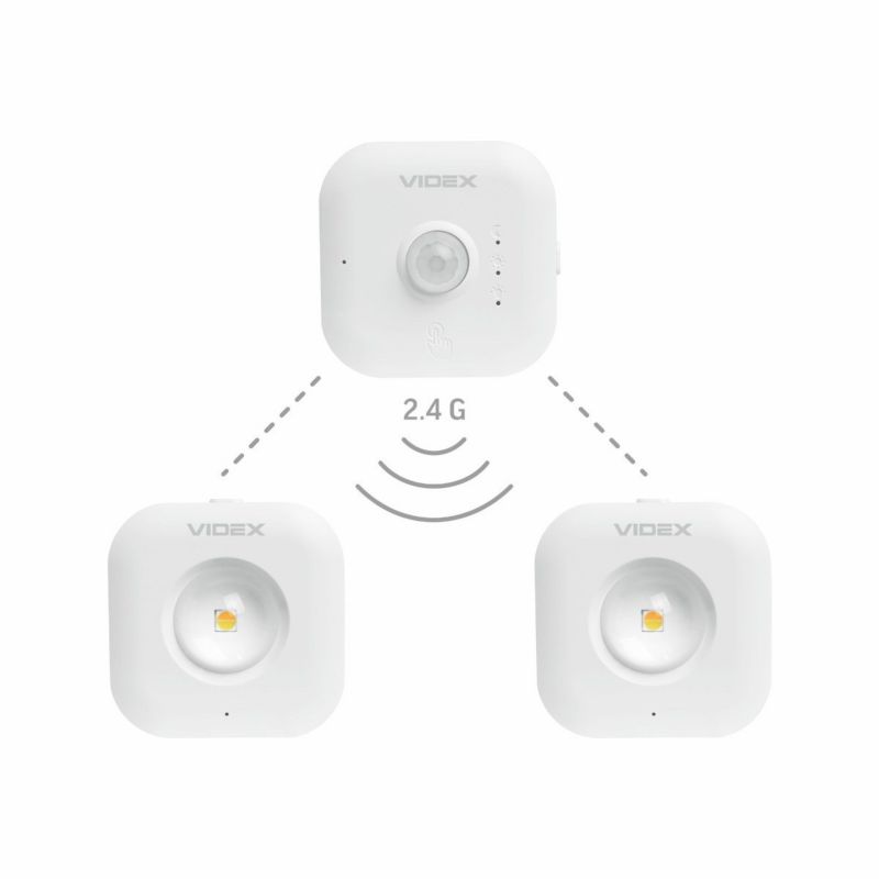 Lampki schodowe Videx LED 1W 3000K / 4500K / 6500K 35lm x2 + czujnik ruchu IP20 wym: 4,8 x 1,9 cm kwadratowa - 2 szt.