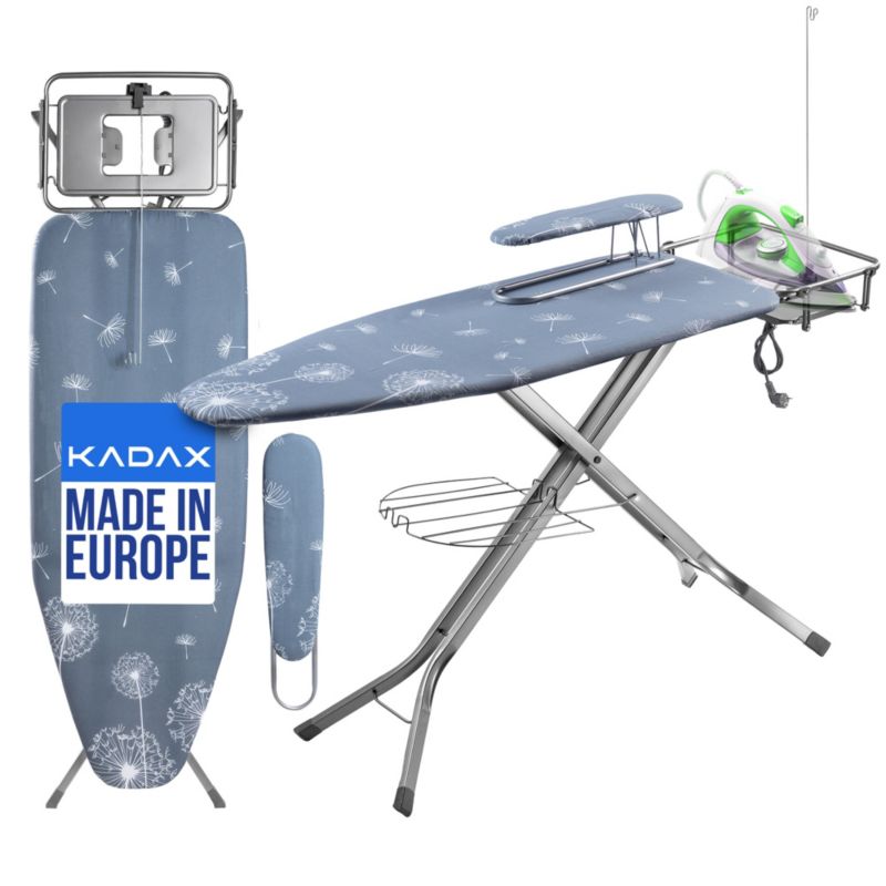 Deska Do Prasowania KADAX 130x48cm Z Uchwytem Żelazko + Rękawnik 1szt.