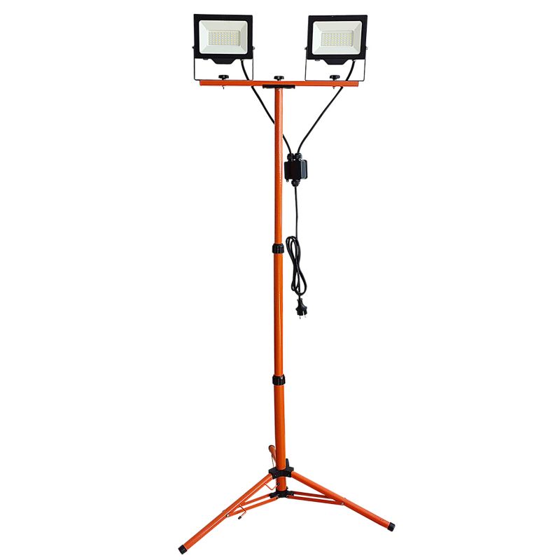 Zestaw naświetlacz LED MasterLED Kais 2x50W 4500K 8000lm na statywie 160cm czarny pomarańczowy 1 szt.