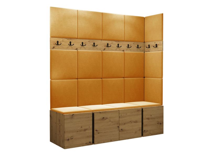 Garderoba MIRJAN 24 Orion II dąb artisan/czarny + żółty 1 kpl.