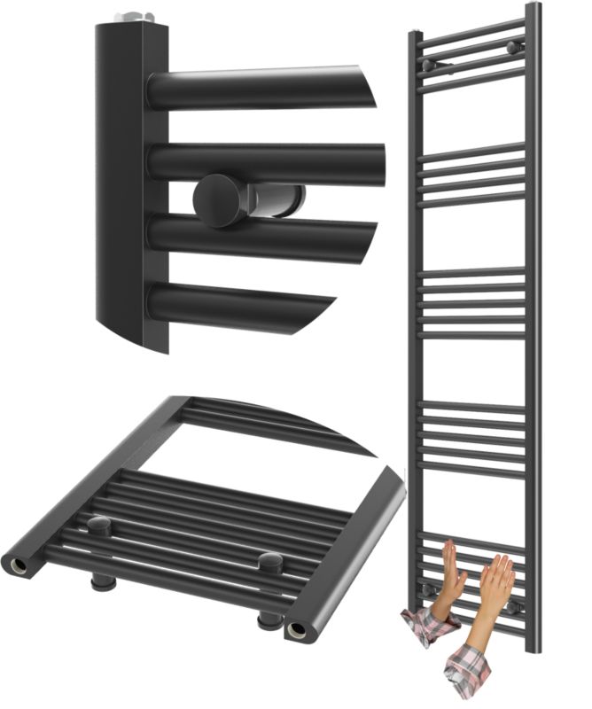 Grzejnik Łazienkowy Drabinkowy Granitan Breno 50x160cm Czarny 1szt.