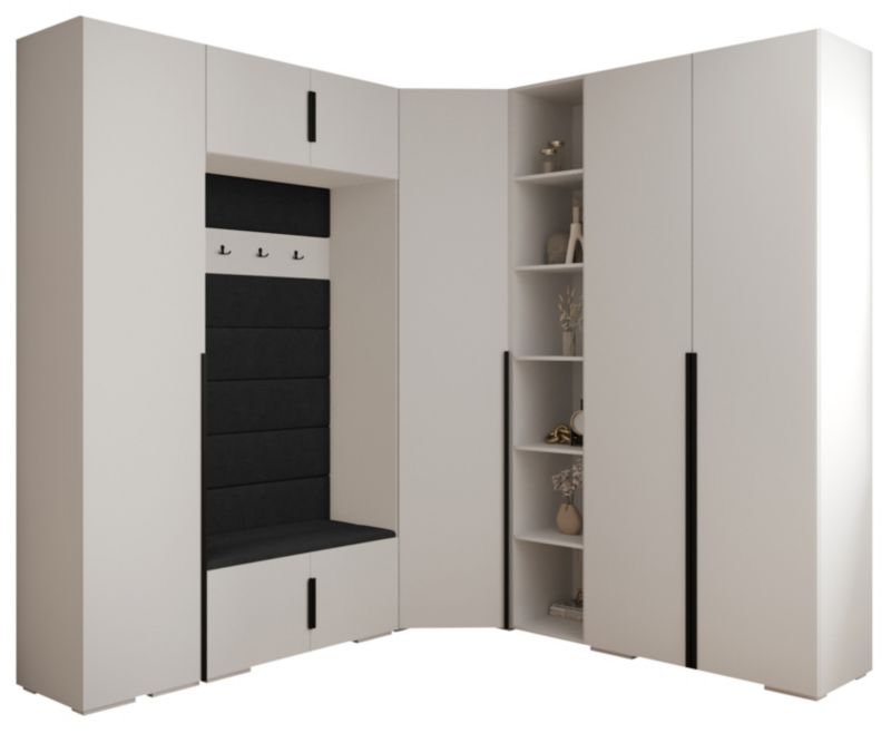 Garderoba do przedpokoju Abiks INOVA 1 Z2 biały+czarny+manila18 1szt.