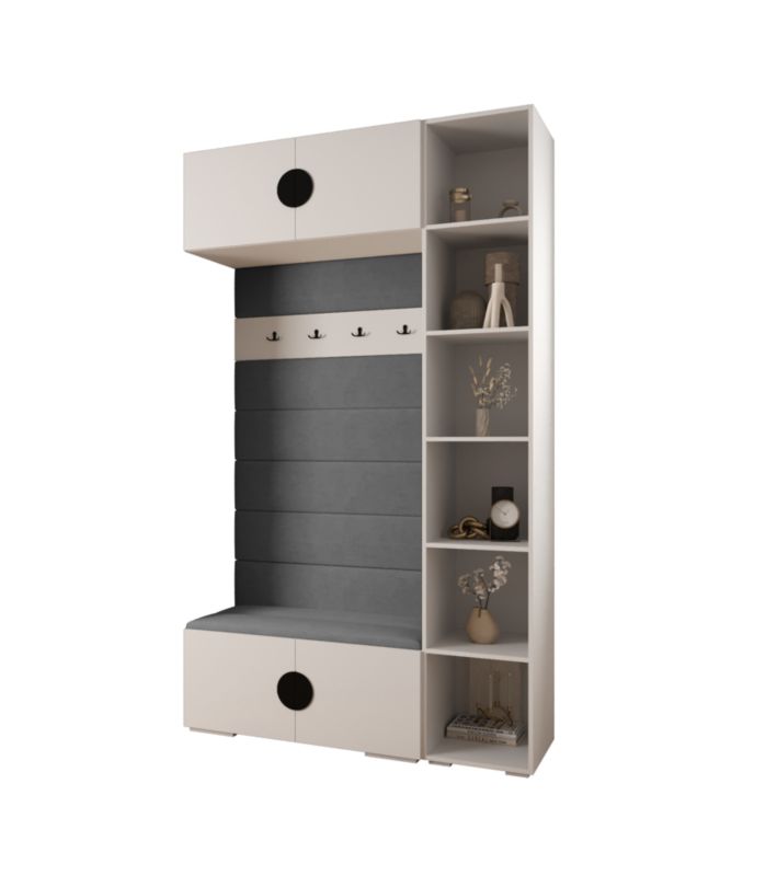 Garderoba do przedpokoju Abiks INOVA 4 Z20 biały+czarny+manila16 1 szt.