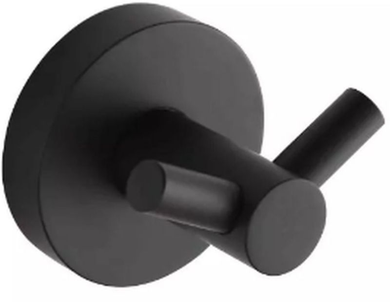 Wieszak podwójny Stella Classic czarny mat, stal nierdzewna, z zestawem mocującym, 1 szt.