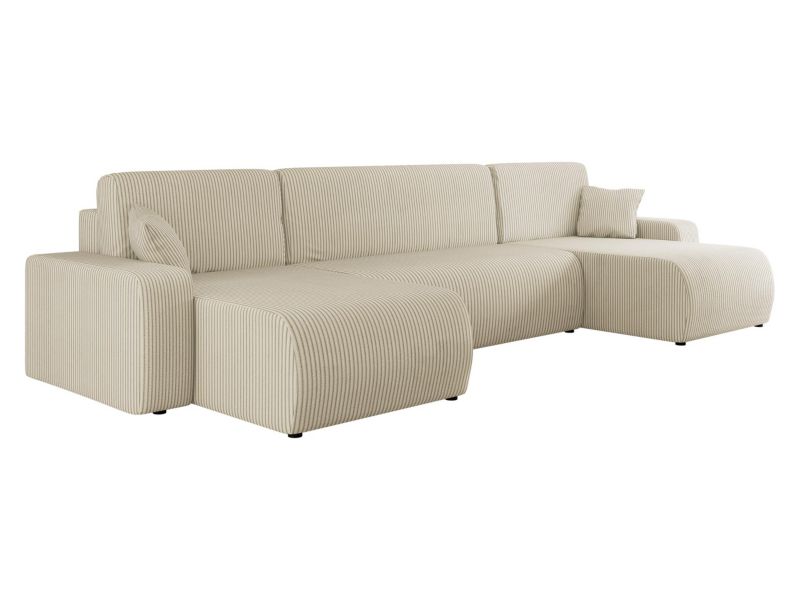 Narożnik z funkcją spania MIRJAN 24 Piano U Sztruks waniliowy 1 szt.