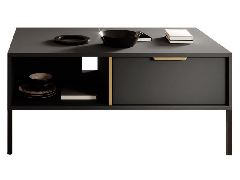 Stolik kawowy MIRJAN 24 Lars 2S antracyt/antracyt/złoty 1 szt.