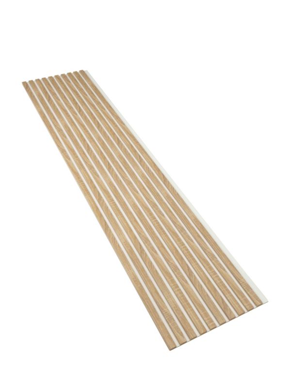 Lamele na Białej Płycie Ścienne SunWood Panele Dekoracyjne Dąb Sonoma 275x46cm 1 szt.