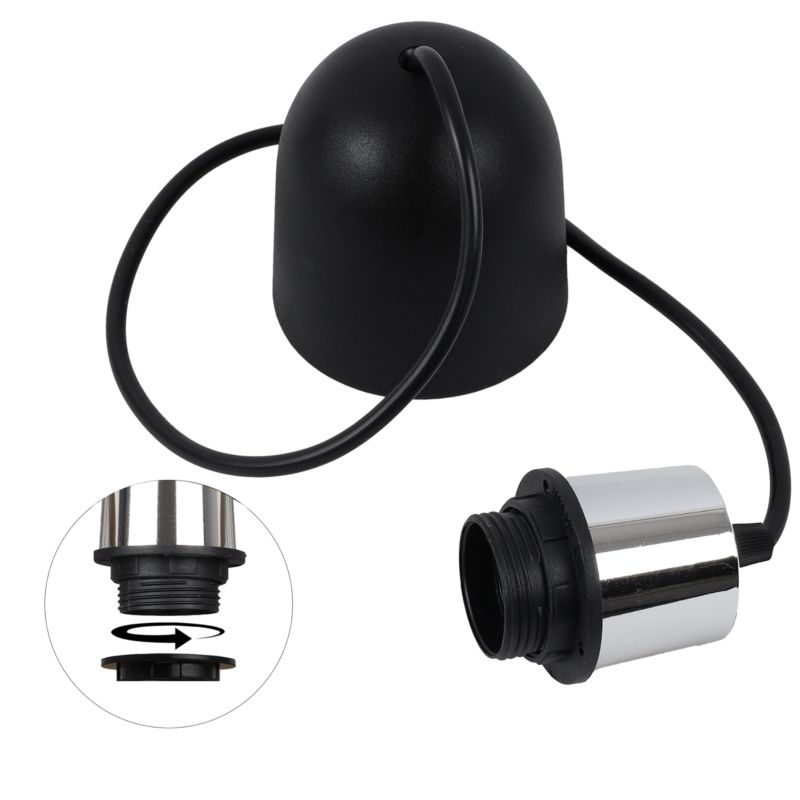 Linka zawiesie do lampy Light Home LH 1x E27 półkole czarny/chrom 1szt.