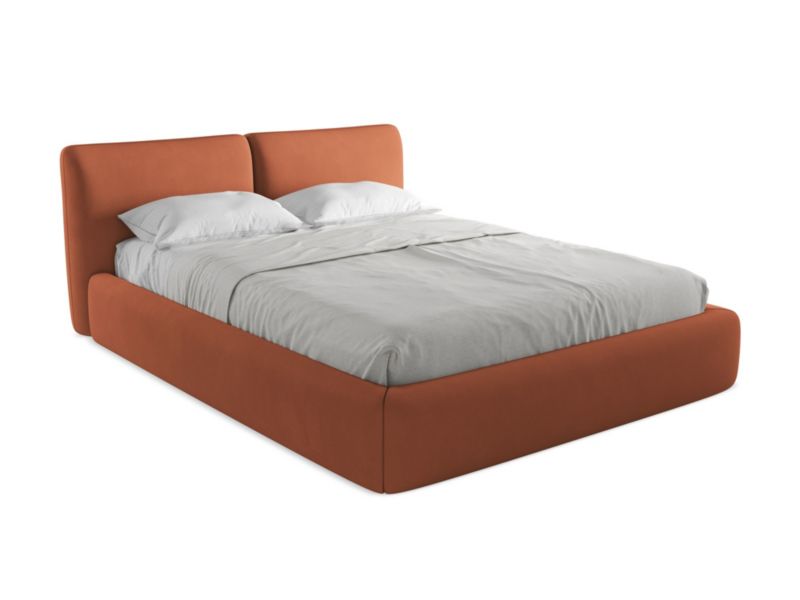 Tapicerowane łóżko z pojemnikiem - 160x200 LaMiaSofa Hoku Szynila 160x200 Terakota 1 szt.