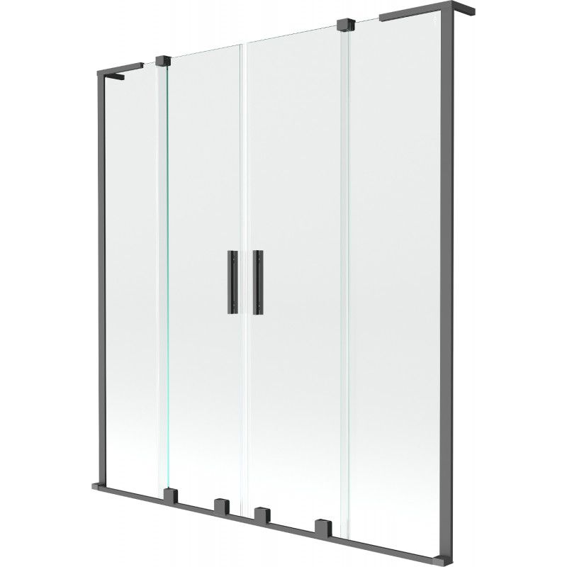 Parawan nawannowy rozsuwany Mexen Velar L gun metal 160x150 cm 1 szt.