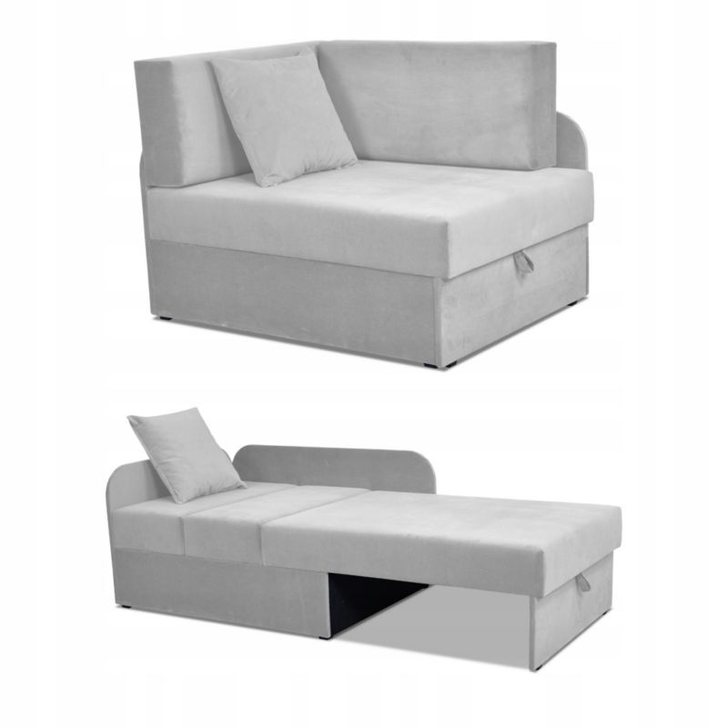 Narożnik dziecięcy rozkładany z pojemnikiem Family Meble Denis Duo szary 1szt