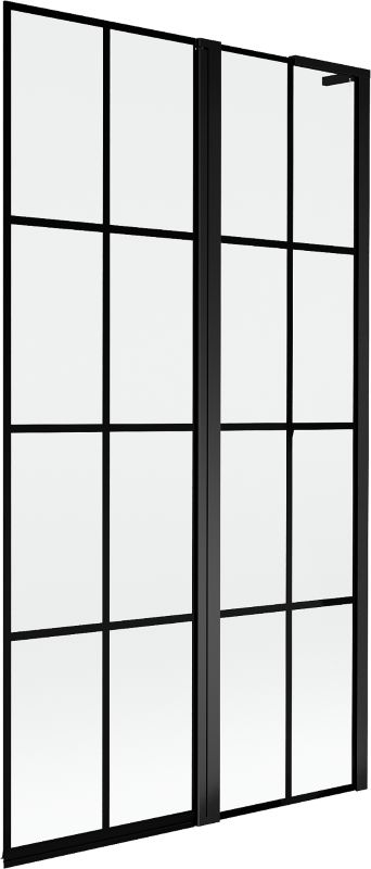 Parawan nawannowy 2-skrzydłowy Mexen Mist L czarny 100 x 150 cm - 8A9L-100-011-70-77-P 1 szt.