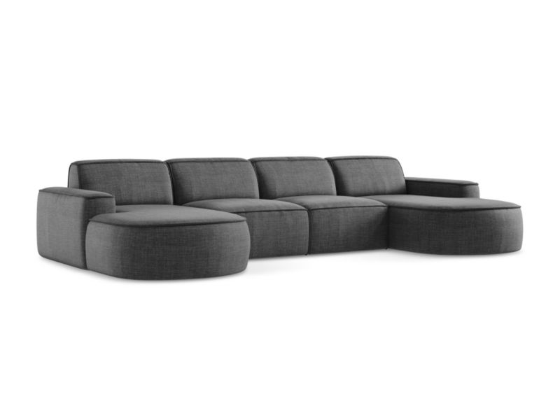 Sofa modułowa panoramiczna LaMiaSofa MELISSA z tkaniny strukturalnej 364x166 cm ciemny szary 1 szt.