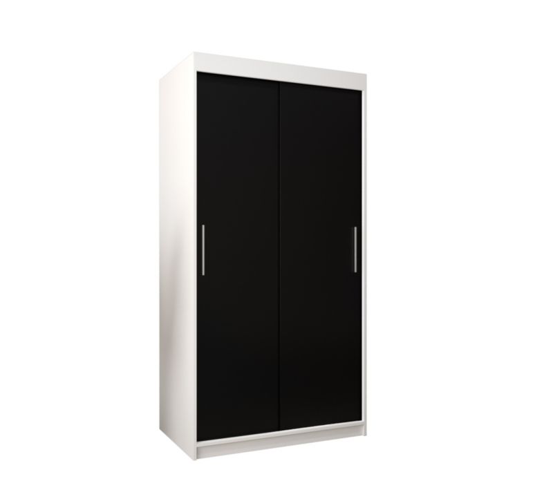 Szafa przesuwna Garderoba Abiks Tokyo 100 biały + czarny 1 szt.