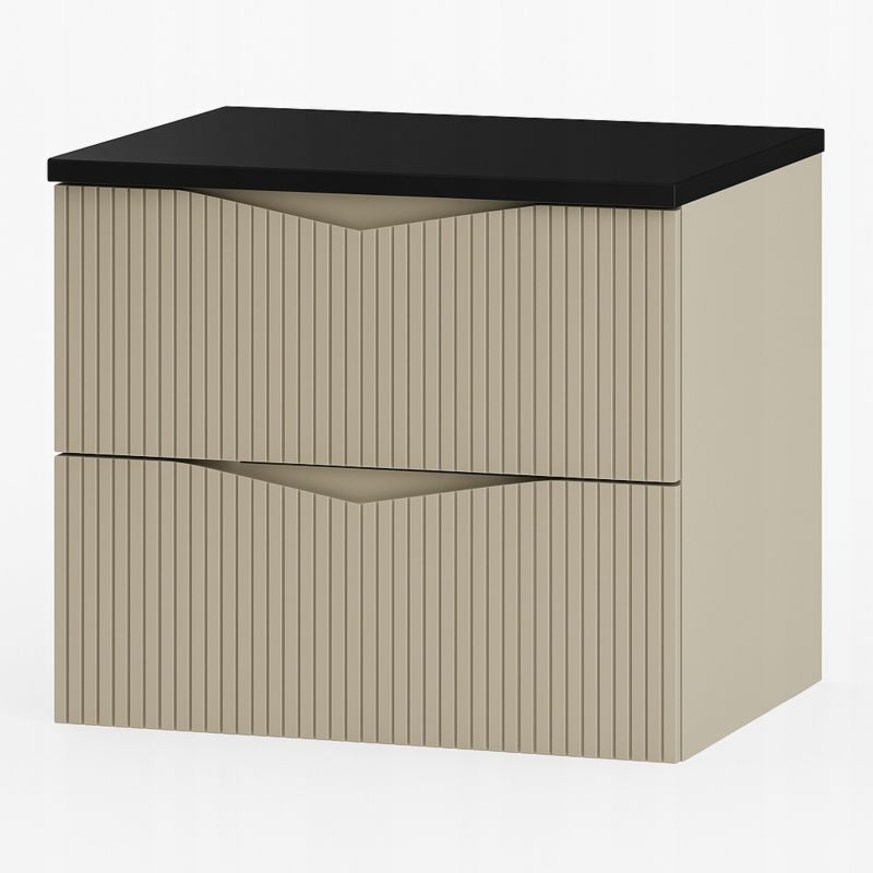 Szafka pod umywalkę Furnidea 60 cm z blatem beż czarny Cleo 1 szt.