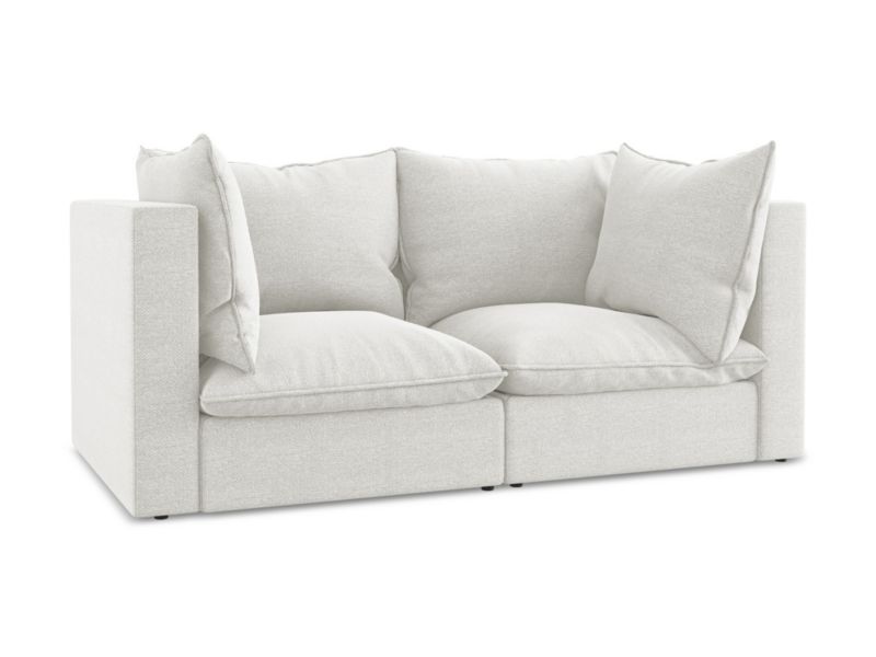 Modułowa sofa 2-osobowa LaMiaSofa RAVENNA z tkaniny bouclé 180x90 cm biały 1 szt.