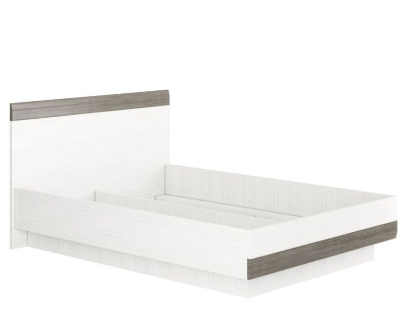 Łóżko ML Meble BIANKA 140x200 sosna śnieżna/szare 1 szt.