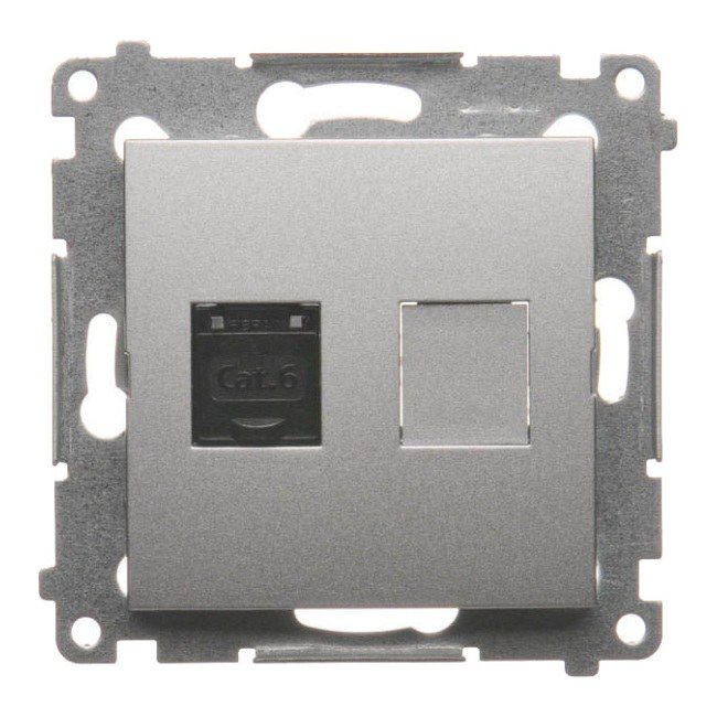 Gniazdo komputerowe pojedyncze RJ45 Kontakt-Simon S54 srebrne