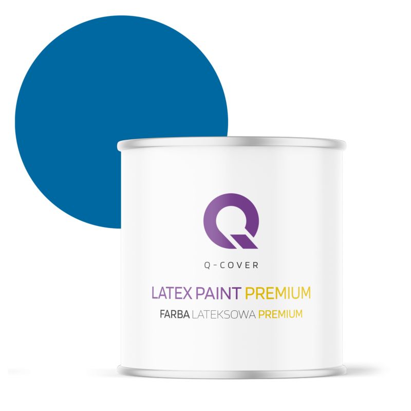 Farba Lateksowa Premium Plamoodporna do Ścian i Sufitów Q-Cover Ciemny niebeski H0312 Głęboki Mat 2L