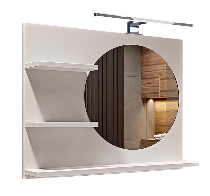 Lustro łazienkowe z półkami i oświetleniem LED Better Home, 60 x 50 x 12 cm, Białe, 1 szt.