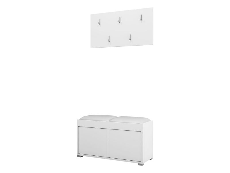 Garderoba MIRJAN 24 z siedziskiem Gesita VII biały biała ekoskóra 1 szt.