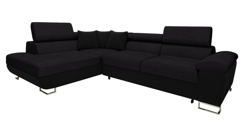 Narożnik z funkcją spania MIRJAN 24 Cotere lewy czarny 1 szt.