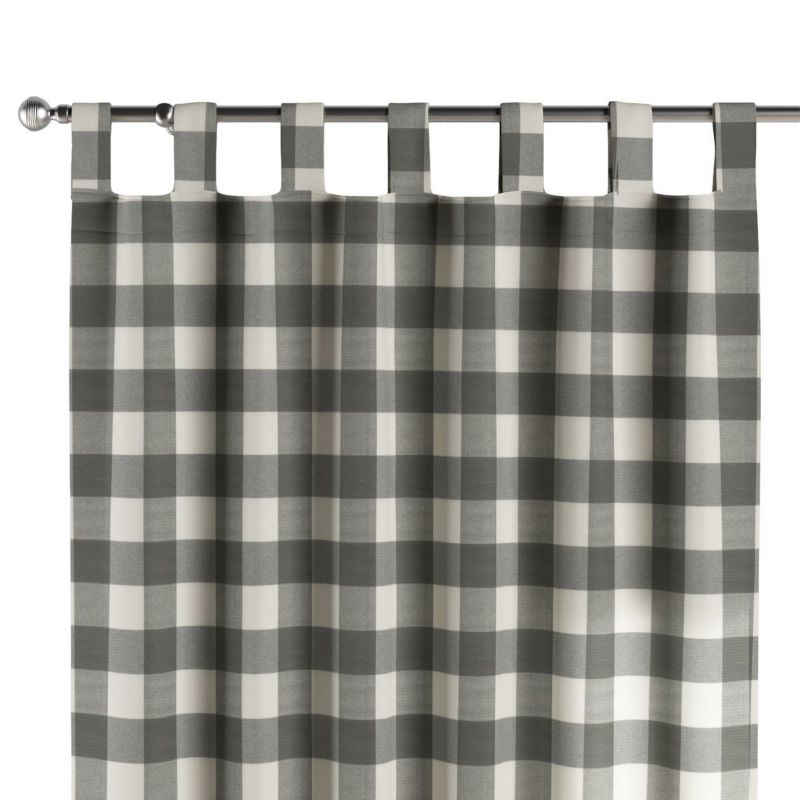 Zasłona na szelkach 1 szt. 130 x 260 cm Dekoria szaro-biała krata (5,5x5,5cm) 1 szt.