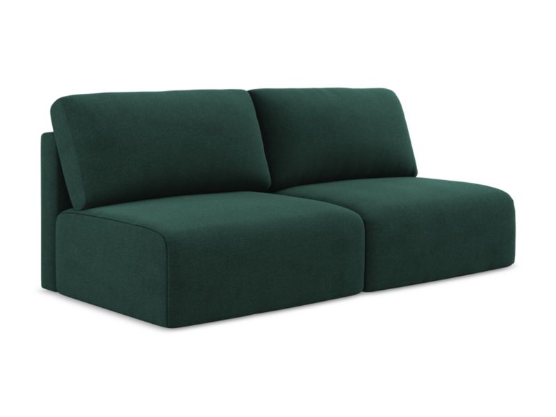 Sofa 3-osobowa z funkcją spania LaMiaSofa OSTIA z tkaniny strukturalnej 216x102 cm butelkowa zieleń 1 szt.