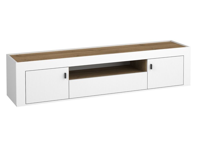 Szafka RTV MIRJAN 24 Mossa 2D1S MO08 biały/dąb whisky 1 szt.